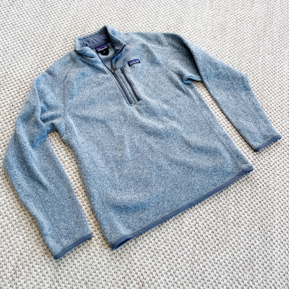 Patagonia Light Gray Fleece Pullover Quarter Zip Fleece – Women’s Medium - Picture 2 of 8